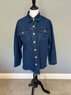 Source Unknown Dark Blue Denim Jean Jacket